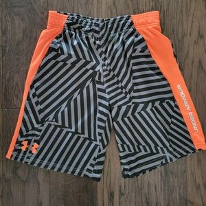 Under Armour Black and Orange Geometric Shorts